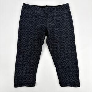 PrAna Capri Athletica Pants WMNS Medium Stretchy Gray Black Workout Yoga Running